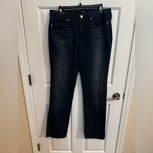 Nine West Rosemary Straight Embroidered Rhinestone Pockets size 16